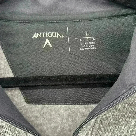 Men's Antigua Grey Quarter Zip Long Sleeve NFL Patriots Sweater - Size Large - Picture 6 of 6